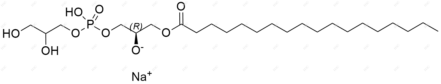 1-硬脂酰基-2-羟基-sn-甘油-3-磷酸-(1'-rac-甘油)(钠盐)结构式
