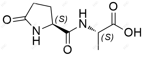 L-焦谷氨酰-L-丙氨酸结构式