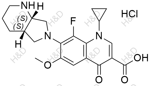 莫西沙星EP杂质D（盐酸盐）结构式