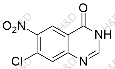7-氯-6-硝基-4-羟基喹唑啉结构式
