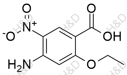 2-乙氧基-4-氨基-5-硝基苯甲酸化学结构式