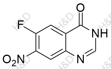 6-氟-7-硝基-4-羟基喹唑啉化学结构式