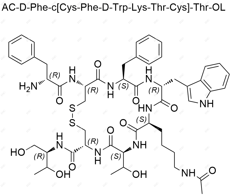 奥曲肽杂质2[ Acetyl-phe1 ]-OCTR结构式