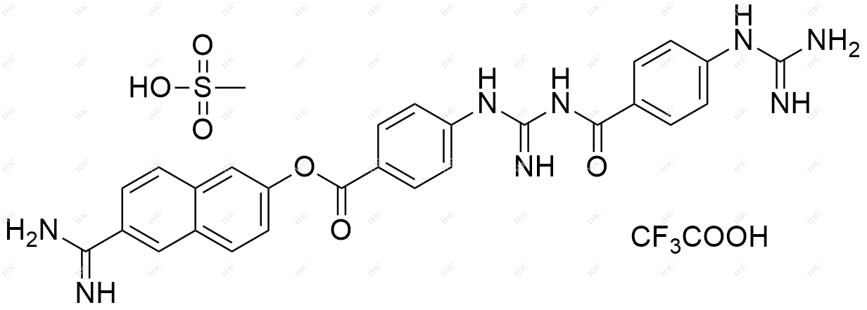 萘莫司他杂质12（甲磺酸三氟乙酸盐）结构式