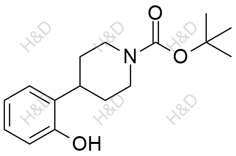 4-(2-羟基-苯基)-哌啶-1-甲酸叔丁酯化学结构式