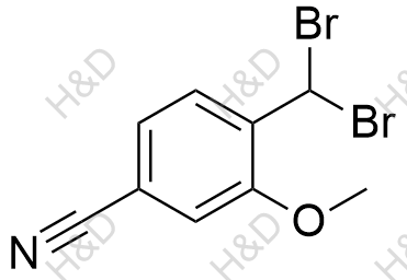 4-二溴甲基-3-甲氧基苯甲腈结构式