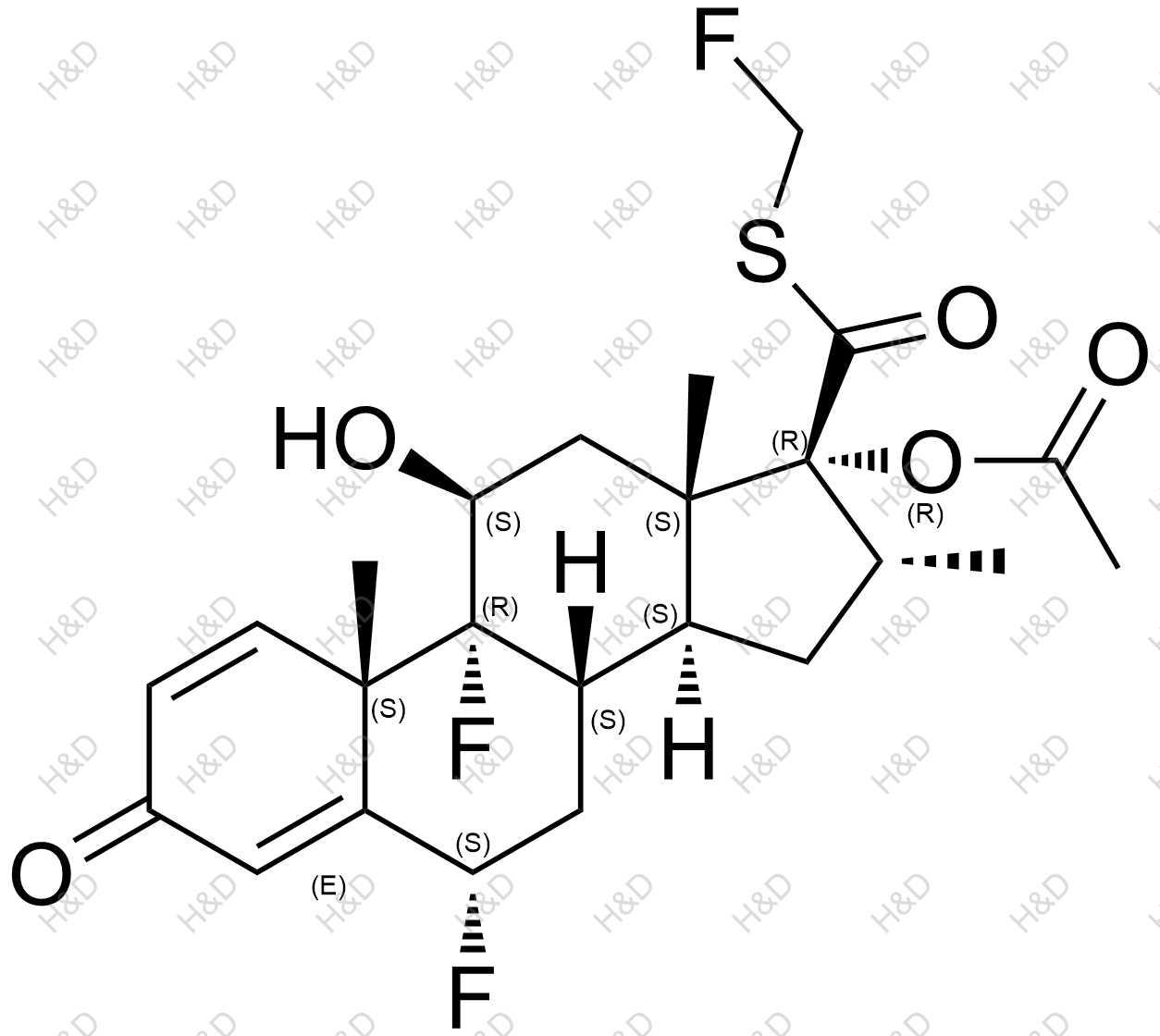 糠酸氟替卡松EP杂质B化学结构式