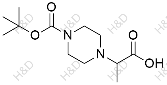 2-(1-叔丁氧羰基哌嗪-4-YL)丙酸结构式