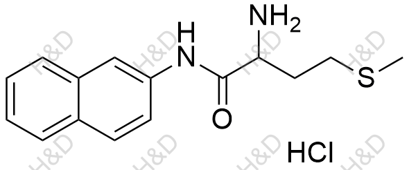 N-甲酸基-DL-蛋氨酸-B-萘盐酸盐结构式