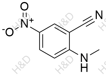 2-(甲氨基)-5-硝基苯甲腈结构式