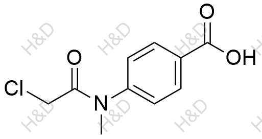 N-甲基-4-(2-氯乙酰胺基)苯甲酸结构式