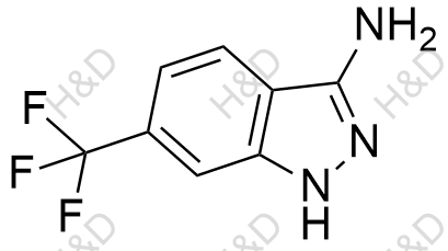 3-氨基-6-三氟甲基-1-吲唑结构式