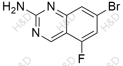 2-氨基-5-氟-7-溴喹唑啉结构式