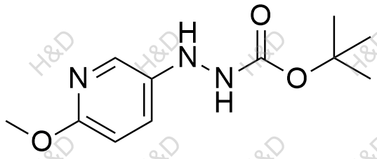 N-[（6-甲氧基吡啶-3-基）氨基]氨基甲酸叔丁酯结构式