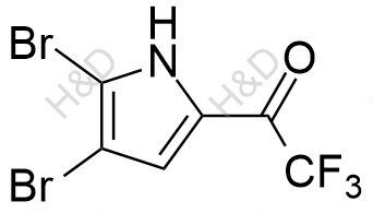 1-（4,5-二溴-1H-吡咯-2-基）-2,2,2-三氟乙酮结构式
