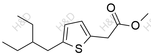 2-[5-（2-乙基丁酰基）噻吩-2-基]乙酸甲酯结构式