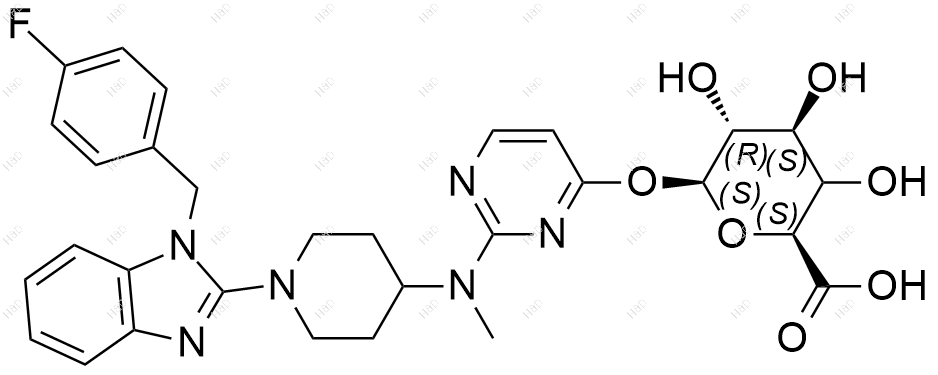 咪唑斯汀-β-D-葡萄糖醛酸苷结构式