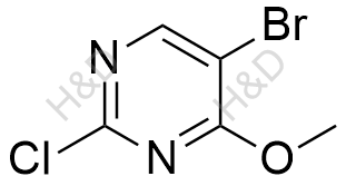 5-溴-2-氯-4-甲氧基嘧啶化学结构式