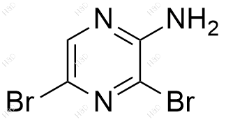 2-氨基-3,5-二溴吡嗪化学结构式
