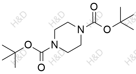 1,4-双(叔丁氧羰基)哌嗪结构式