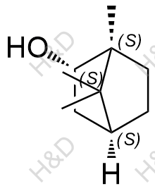 (1S,4β)-1α,7,7-三甲基双环[2.2.1]庚烷-2β-醇结构式