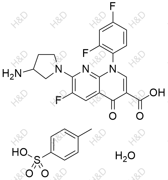 对甲苯磺酸托氟沙星水合物结构式