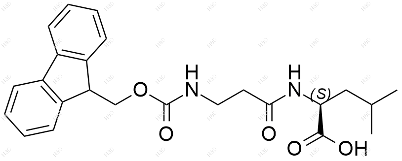 Fmoc-β-Ala-Leu-OH结构式