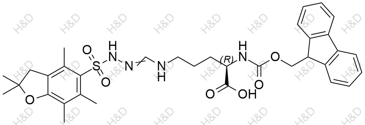 Nα-Fmoc-Nω-Pbf-D-精氨酸结构式