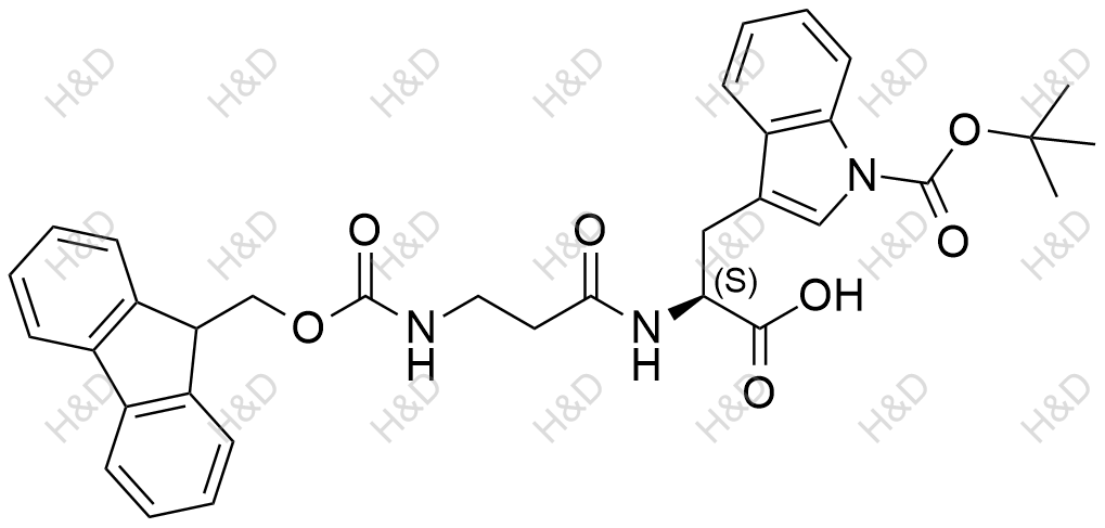 Fmoc-β-Ala-Trp(Boc)-OH结构式