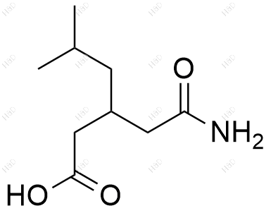 3-(氨甲酰甲基)-5-甲基己酸化学结构式