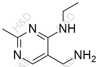 5-（氨基甲基）-N-乙基-2-甲基嘧啶-4-胺结构式
