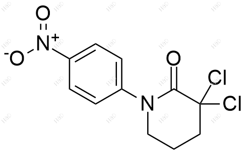 3,3-二氯-1-(4-硝基苯基)-2-哌啶酮结构式