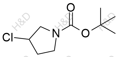 3-氯-1-吡咯烷甲酸叔丁酯化学结构式