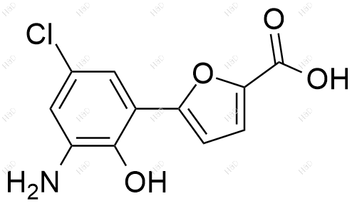 5-(3-氨基-5-氯-2-羟基苯基)呋喃-2-羧酸化学结构式
