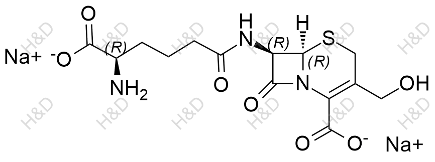 头孢唑林杂质C(二钠盐)化学结构式