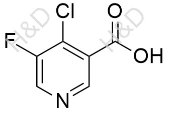 4-氯-5-氟吡啶-3-羧酸结构式