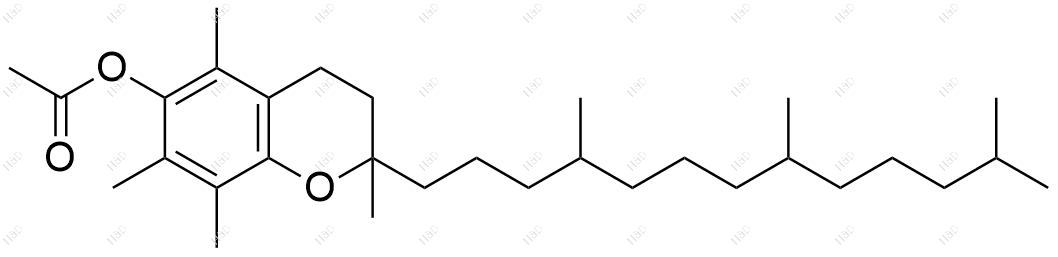 DL-a-维生素E醋酸酯化学结构式