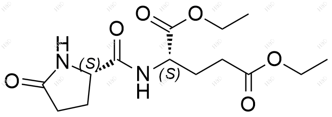 (S)-二乙基2-((S)-5-氧代吡咯烷-2-羧酰胺基)戊二酸酯化学结构式