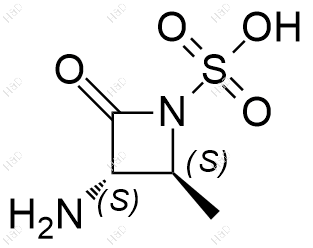 (2S,3S)-3-氨基-2-甲基-4-氧代氮杂环丁烷-1-磺酸结构式