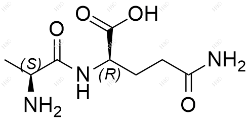 L-丙氨酰-D-谷氨酰胺结构式