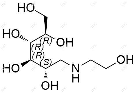 1-脱氧-1-(2-羟基乙基氨基)-D-山梨糖醇54662-27-0结构式