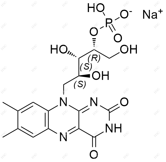 核黄素-4'-磷酸钠结构式