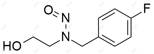 N-亚硝基-2-(4-氟苄基氨基)乙醇结构式