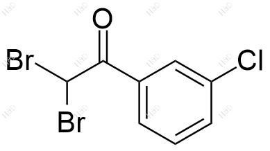 2,2-二溴-1-(3-氯苯基)乙酮化学结构式