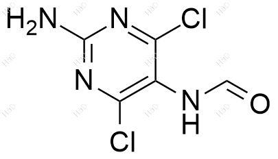 2-氨基-4,6-二氯-5-甲酰胺基嘧啶结构式