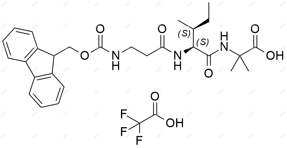 Fmoc-β-Ala-Ile-Aib-OH（TFA）结构式