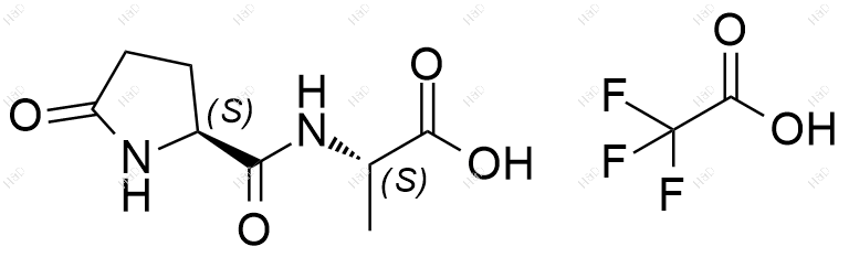 L-焦谷氨酰-L-丙氨酸(三氟乙酸盐)结构式