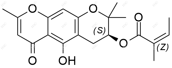 3'-O-当归酰基亥茅酚化学结构式