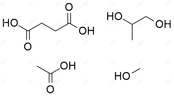 醋酸酯化丁二酸氢酯化的纤维素-2-羟基丙基甲基醚结构式