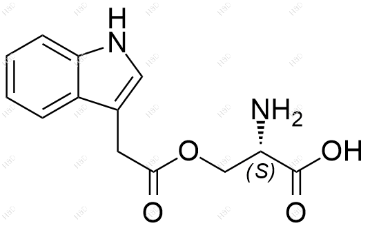 (S)-3-(2-(1H-吲哚-3-基)乙酰氧基)-2-氨基丙酸化学结构式
